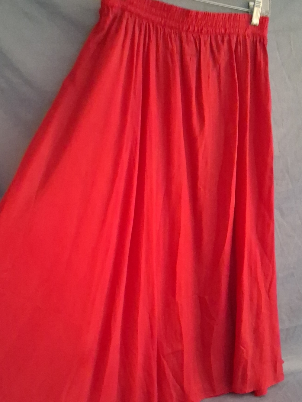 Notations Red 100% Silk Skirt Stretch WaistBand Size Small